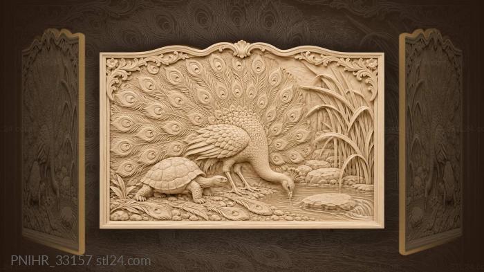 Peacock tortoise reeds quiet stream 3d STL model