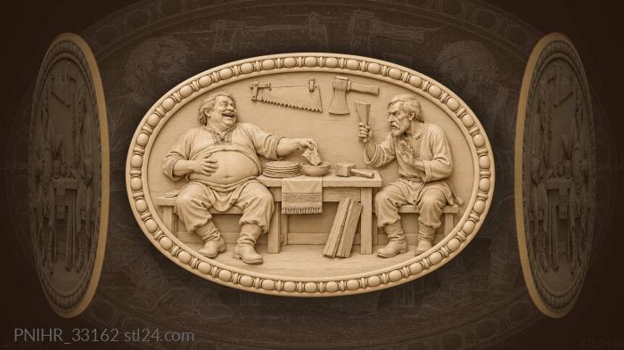 Full peasant reaches for another pancake 3d STL model