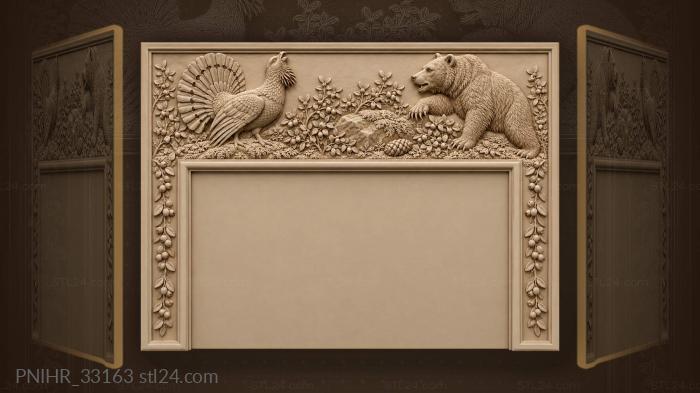 Bear rakes berries as capercaillie sings 3d STL model