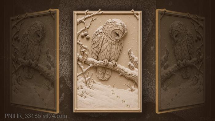 Mouse track below the snowy branch 3d STL model