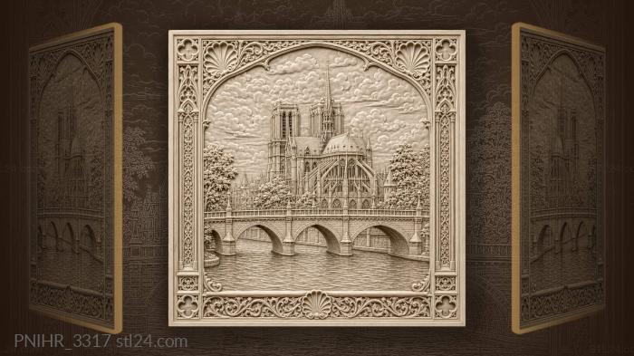 Cathedral bridge over tranquil water 3d STL model