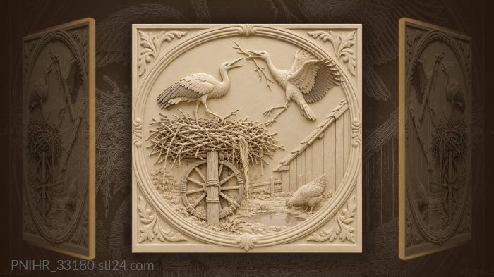 Pair greets each other with branches 3d STL model