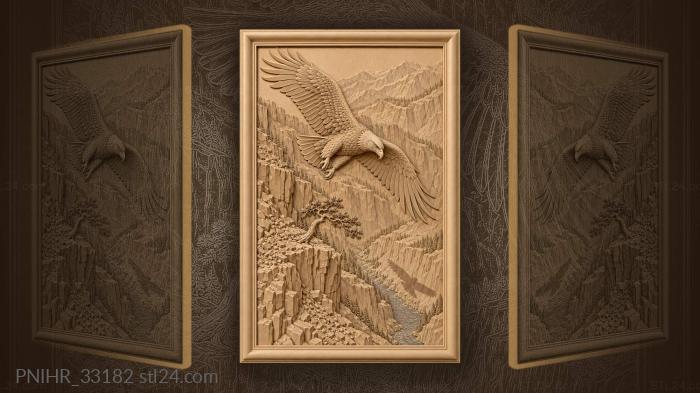 Shadow tracks eagle across canyon ledge 3d STL model