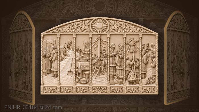 Feast days lively columned procession 3d STL model