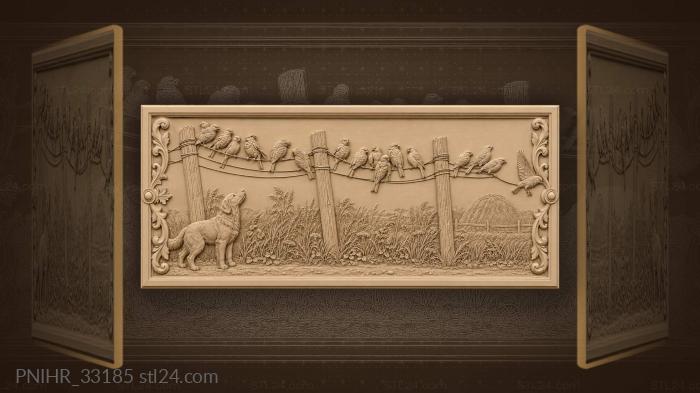 Sunset bird gathering at the well 3d STL model