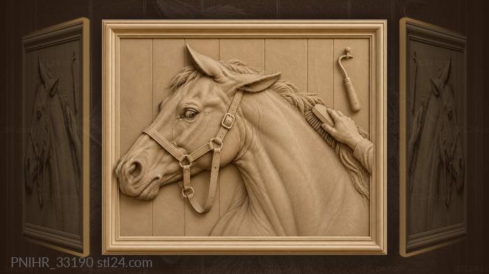 Irritated horse head grooming detail 3d STL model