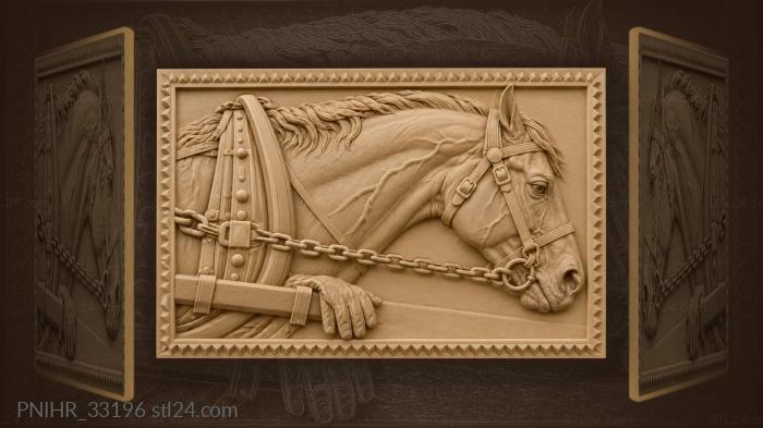 Draught horse leaning into the collar 3d STL model