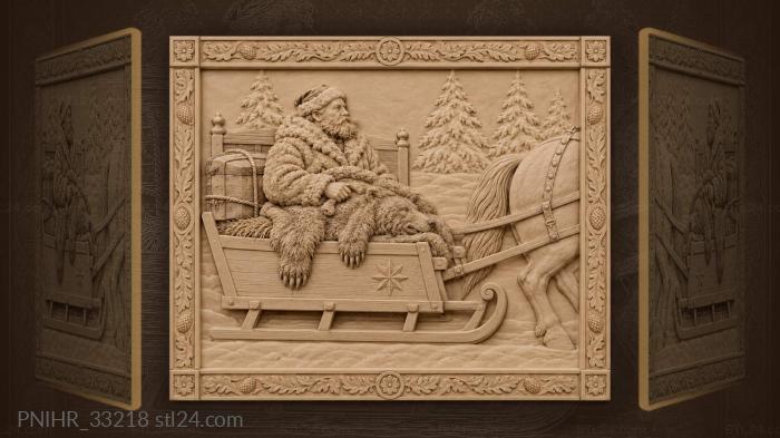 Winter sleigh ride with traveler 3d STL model
