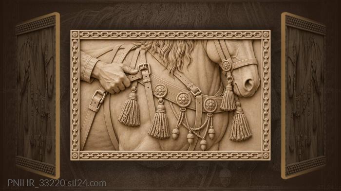 Shoulder straps tighten across harness horse 3d STL model
