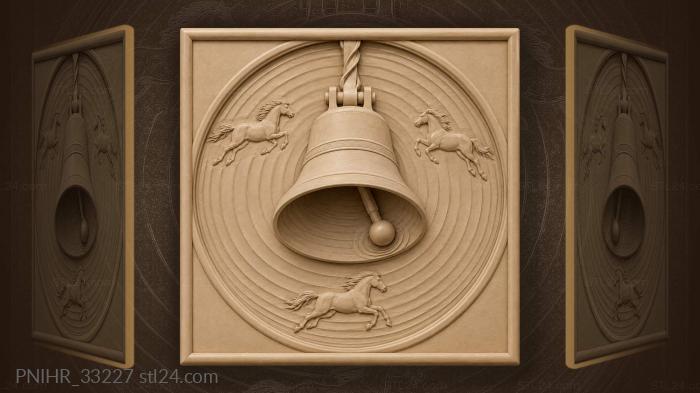 Ringing bell with galloping horses 3d STL model