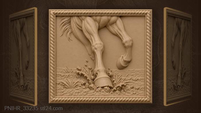 Galloping horse tearing up turf 3d STL model