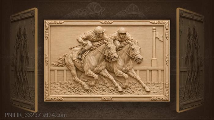Horses racing for the finish 3d STL model