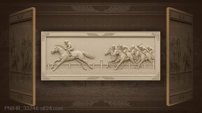 Leading horse breaks away from race 3d STL model