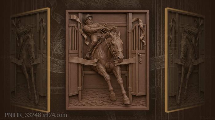 Rider reels as horse breaks free 3d STL model