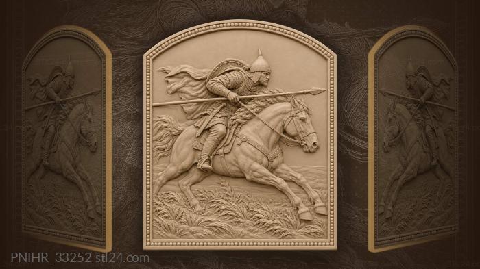 Charging through steppe grass with a lance 3d STL model