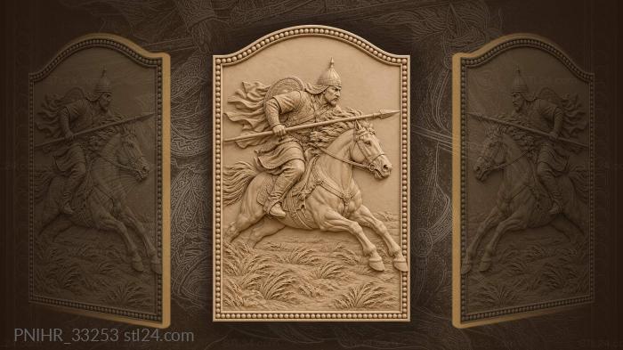 Charging lancer with shield motto 3d STL model