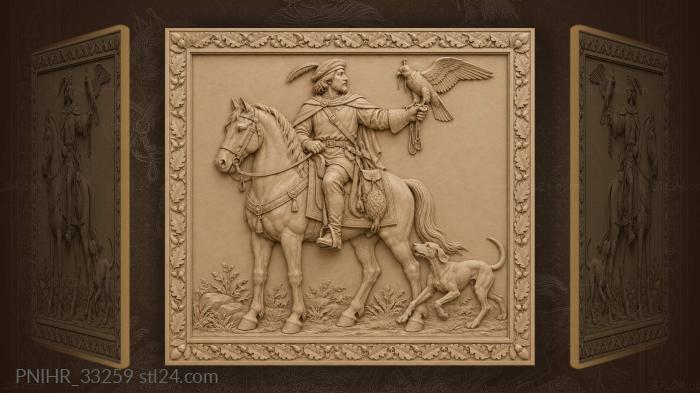 Hooded falcon settling onto the gauntlet 3d STL model