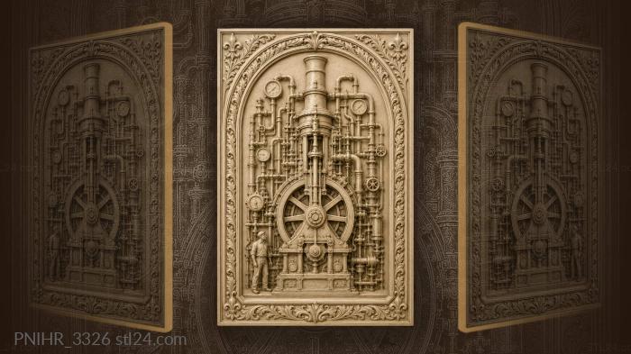 Majestic steam engine industrial landscape 3d STL model