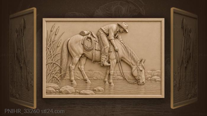 Horse drinking by the river 3d STL model