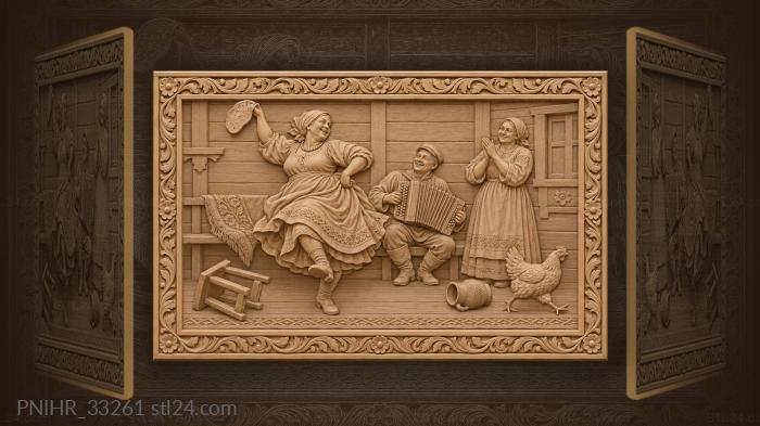 Lively maslenitsa dance with musicians 3d STL model
