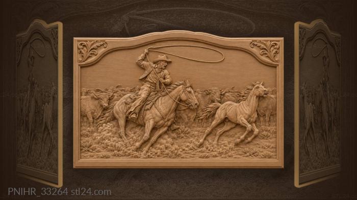 Lasso throw wild horse chase 3d STL model