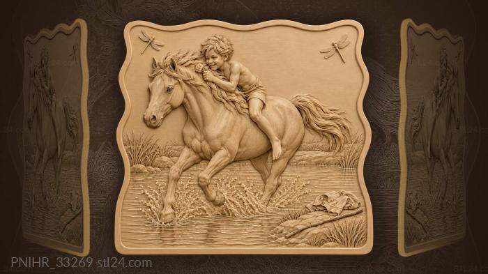Wild horse ride summer day 3d STL model