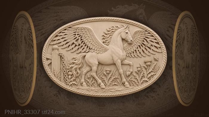 Winged horse by ancient gatepost 3d STL model