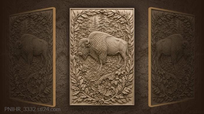 Bison in a forest thicket 3d STL model