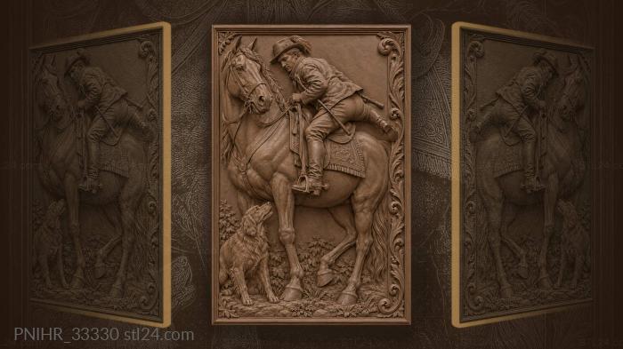 Horseman urges his mount without commanding 3d STL model