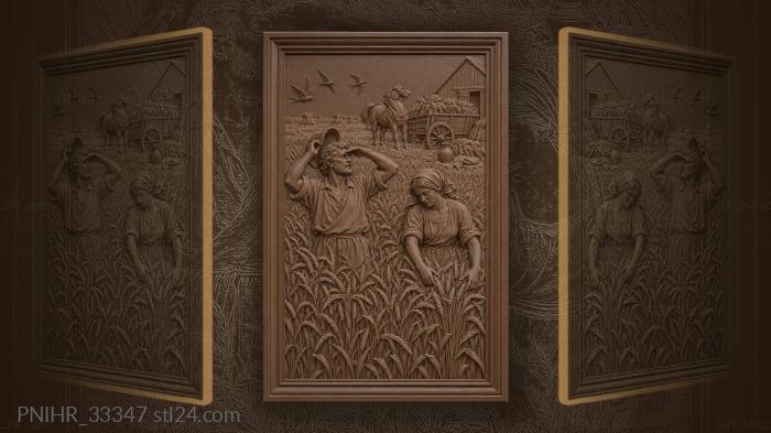 Harvest time golden fields summer day 3d STL model