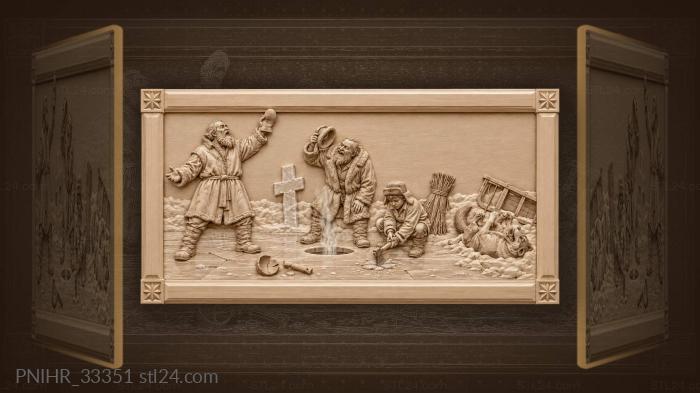 Frost argument bearded men river ice 3d STL model