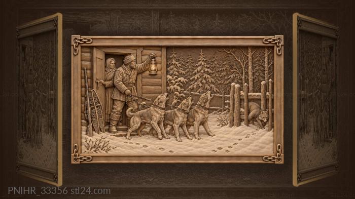 Master raises the lantern as hounds bay 3d STL model