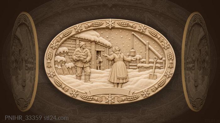 Winter farm joy snowy welcome 3d STL model