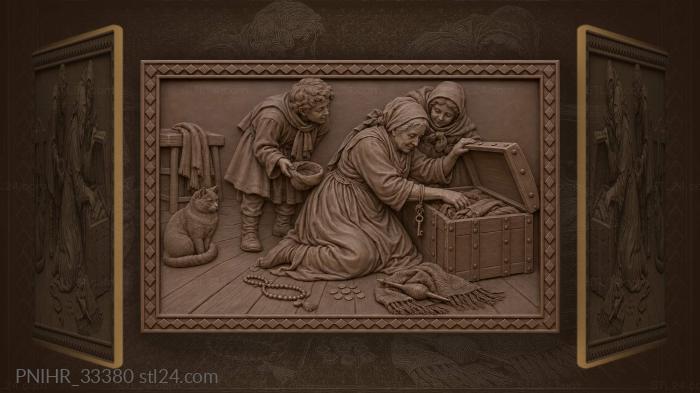 Carollers peer into the iron chest 3d STL model