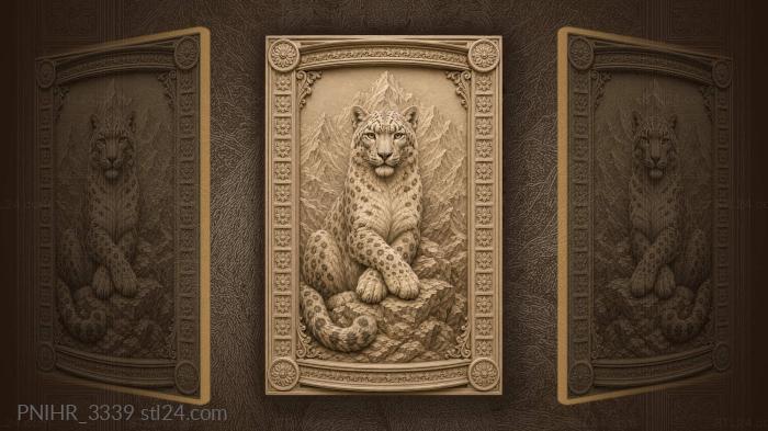 Leopard seated with paws crossed 3d STL model