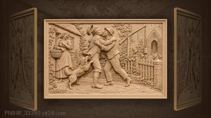 Warm welcome joyful village encounter 3d STL model
