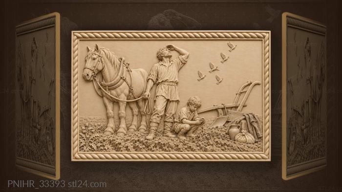 Farmer son and hopeful spring sky 3d STL model