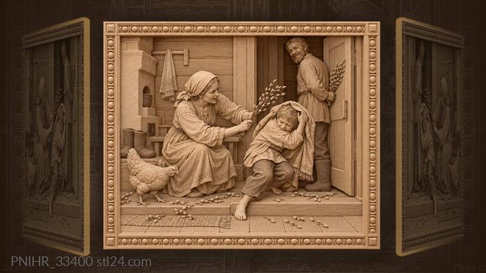 Family morning by the doorway 3d STL model