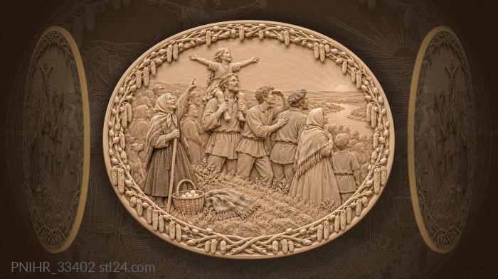 Elder summons the hilltop crowd at dawn 3d STL model