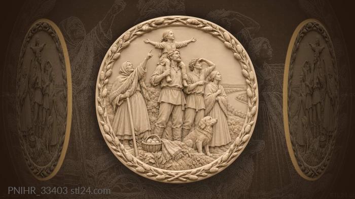 Child greets easter dawn above the river 3d STL model