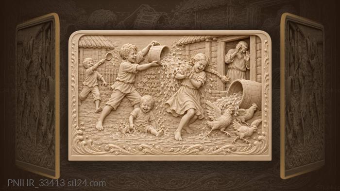 Village mischief water fight fun 3d STL model