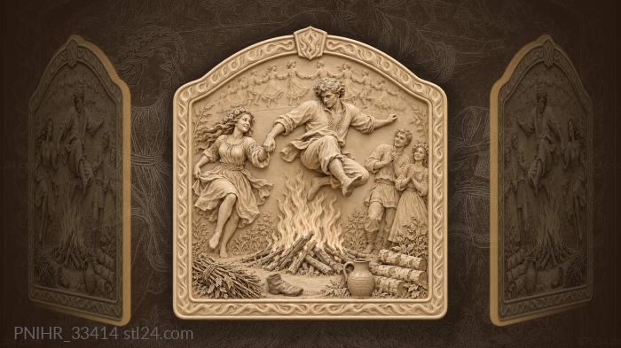 Youthful leap over bonfire flames 3d STL model