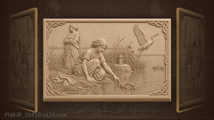 Lost wreath riverside sorrowful scene 3d STL model