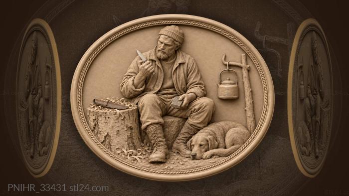 Hunter sharpening knife resting dog 3d STL model