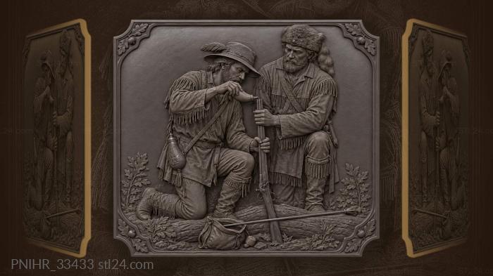 Powder horn tipped into an old muzzle loader 3d STL model