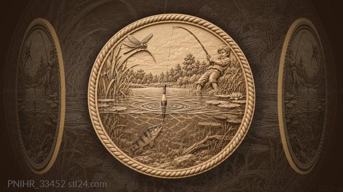 Fishing moment quiet water dragonfly 3d STL model
