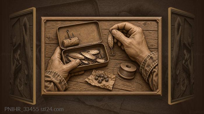 Fishing lures tackle check display 3d STL model