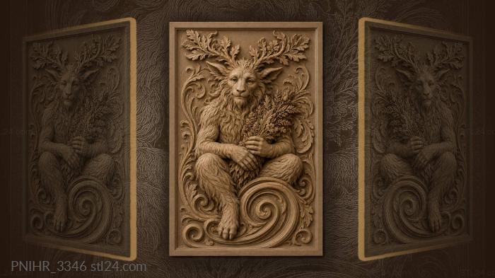 Forest spirit with herbal offering 3d STL model
