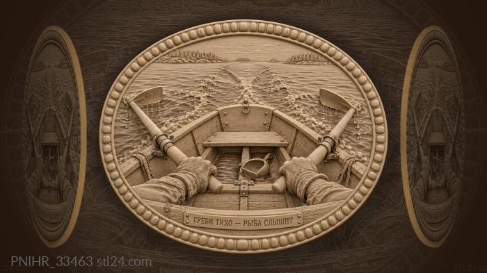 Fisherman pulls quietly while the fish listen 3d STL model