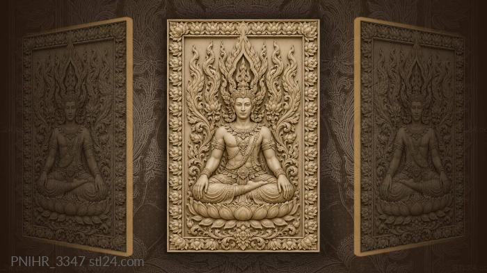 Royal crown with lotus frame 3d STL model